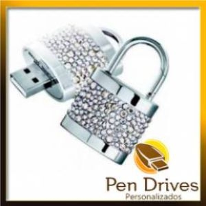 Pen drive personalizado, pen card personalizado - Pen Drive Cadeado Feminino
